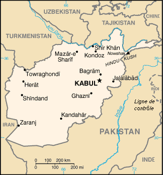 La carte dtaille de l'Afghanistan !