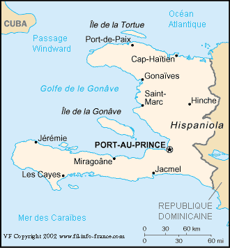 La carte dtaille d'Hati