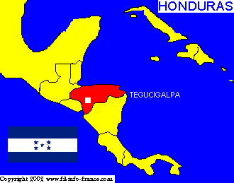 Carte du Honduras