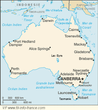 Carte de l'Australie