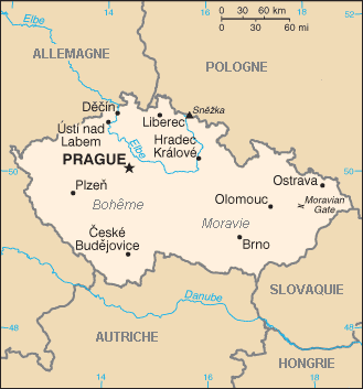 Carte de la Rpublique tchque