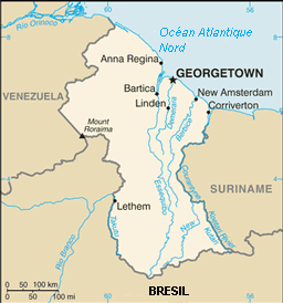 Carte du Guyana