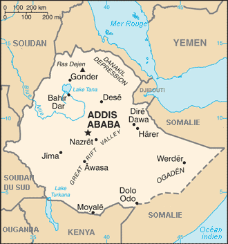 Carte de l'Ethiopie