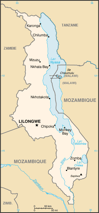 Carte du Malawi