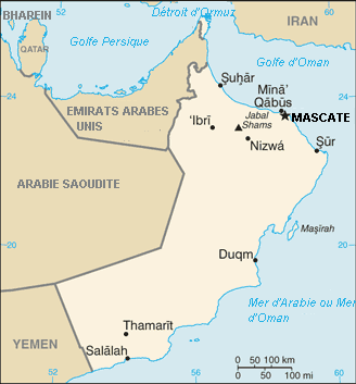 Carte d'Oman