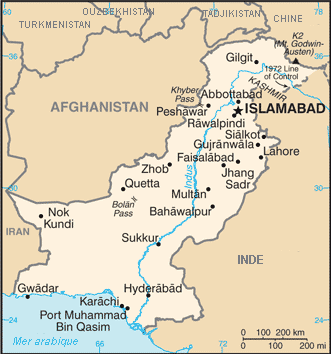 Carte du Pakistan