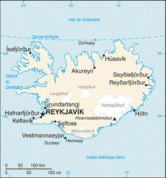 Carte de l'Islande