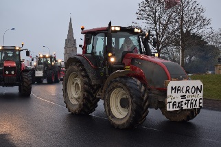 Arrive tonitruante des agriculteur