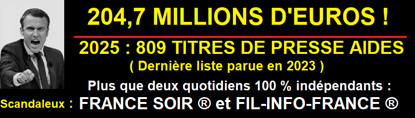 Liste journaux, presse, subventions, sites, web, aide du gouvernement, filinfofrance, 2025